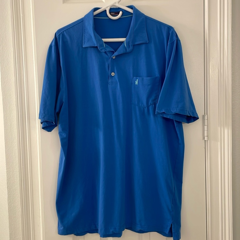 Johnnie-O XL pullover polo.  Bright blue